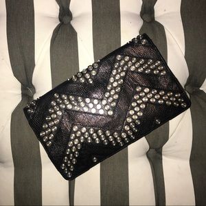 Rebecca Minkoff leather studded clutch/crossbody